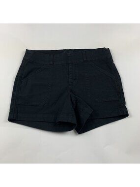 Buckle Black Stretch Canvas Pull On Shorts S